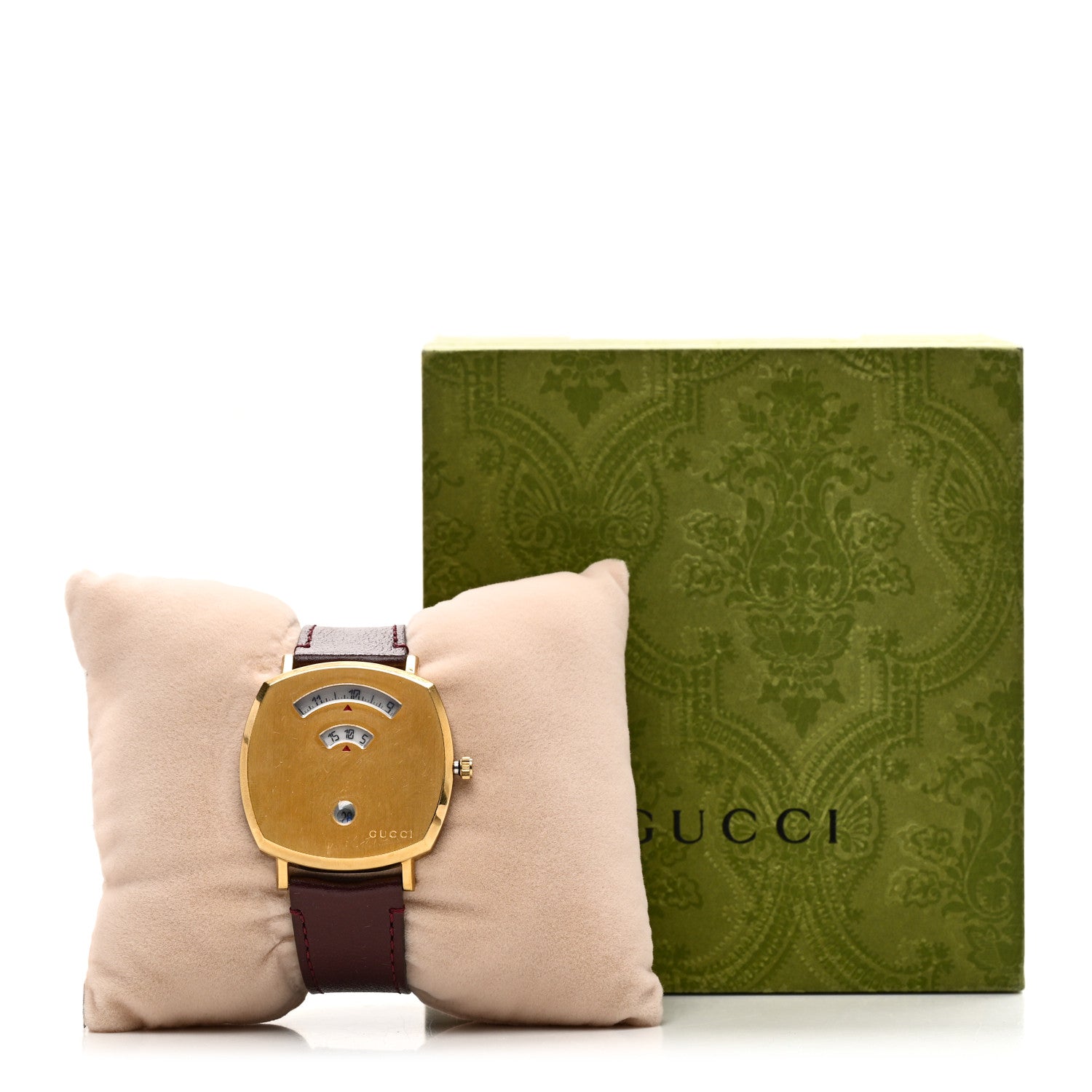 Gucci Stainless Steel Calfskin 38mm Grip Quartz Watch Burgundy 5 of 5