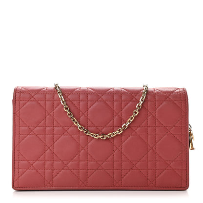 Christian Dior Lambskin Cannage Lady Dior Clutch Red 3 of 11