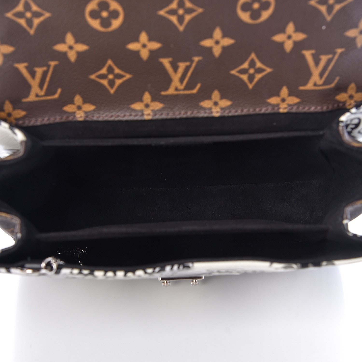 Louis Vuitton Epi Monogram Floral Pochette Metis Black White 5 of 10