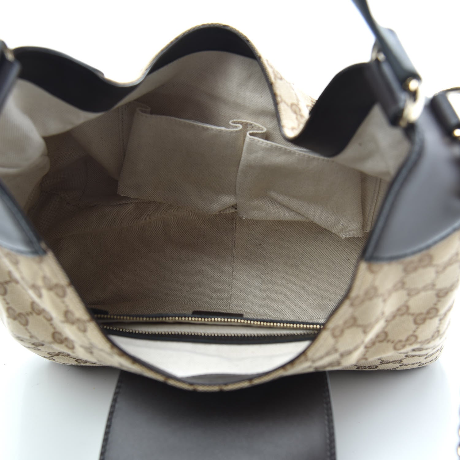 Gucci Monogram Margaux Calfskin Medium Emily Hobo Beige Ebony Cocoa 5 of 11