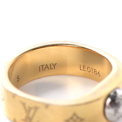 Louis Vuitton Brass Monogram Engraved Nanogram Ring S Gold 5 of 6