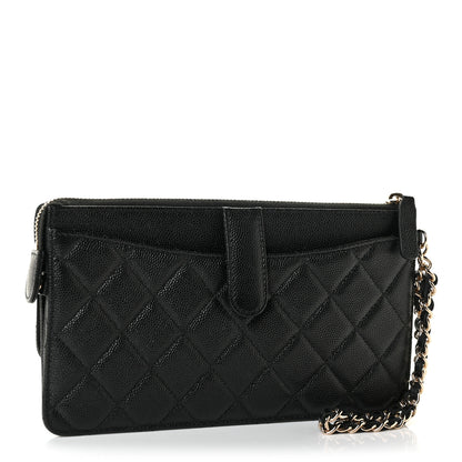 Chanel Caviar Quilted Classic Pouch With Handle Black 3 of 9