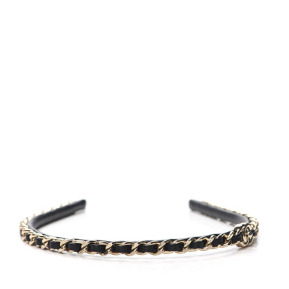 Chanel Metal Lambskin CC Turnlock Chain Headband Gold Black 3 of 6