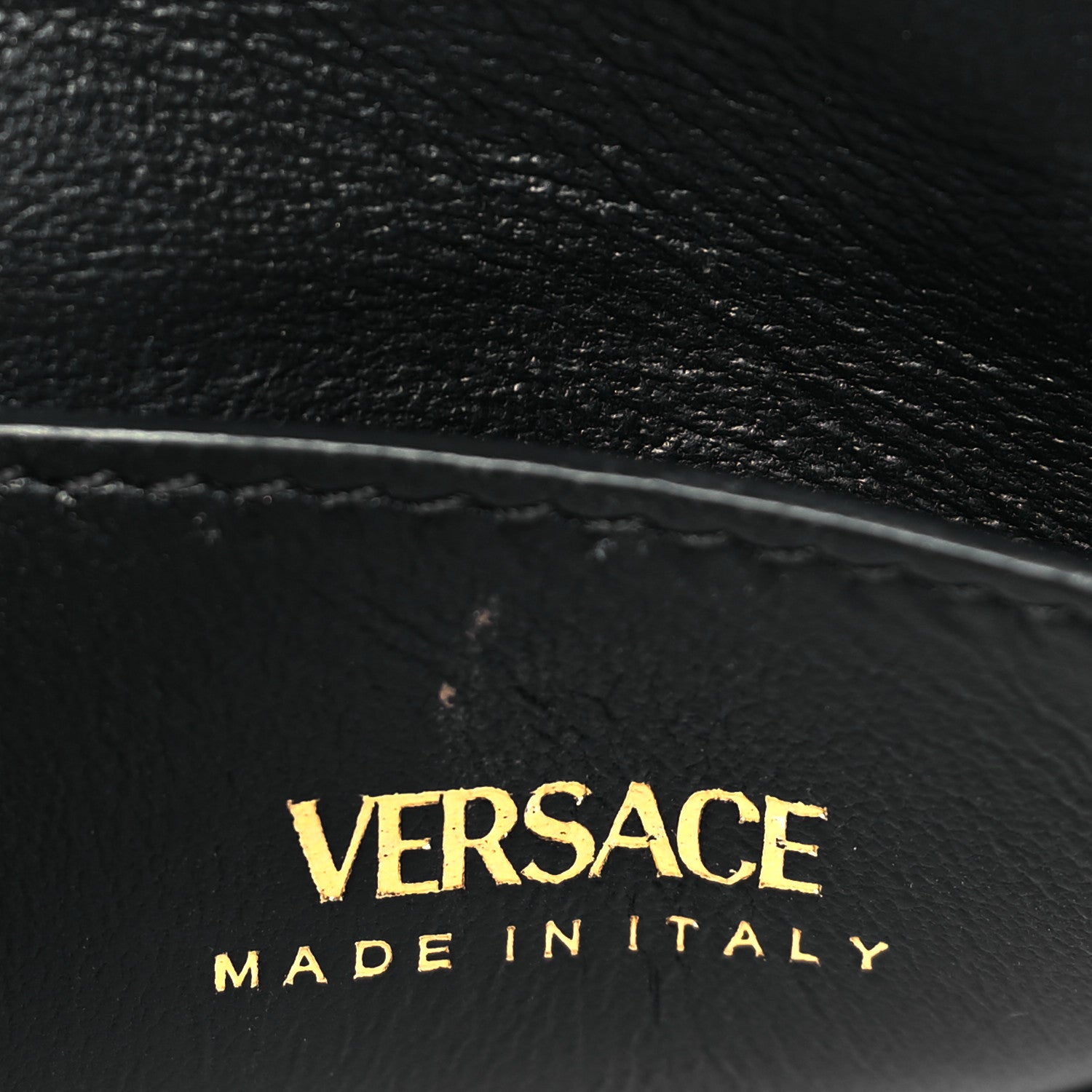 Versace Suede Studded Virtus Chain Clutch Black 6 of 8