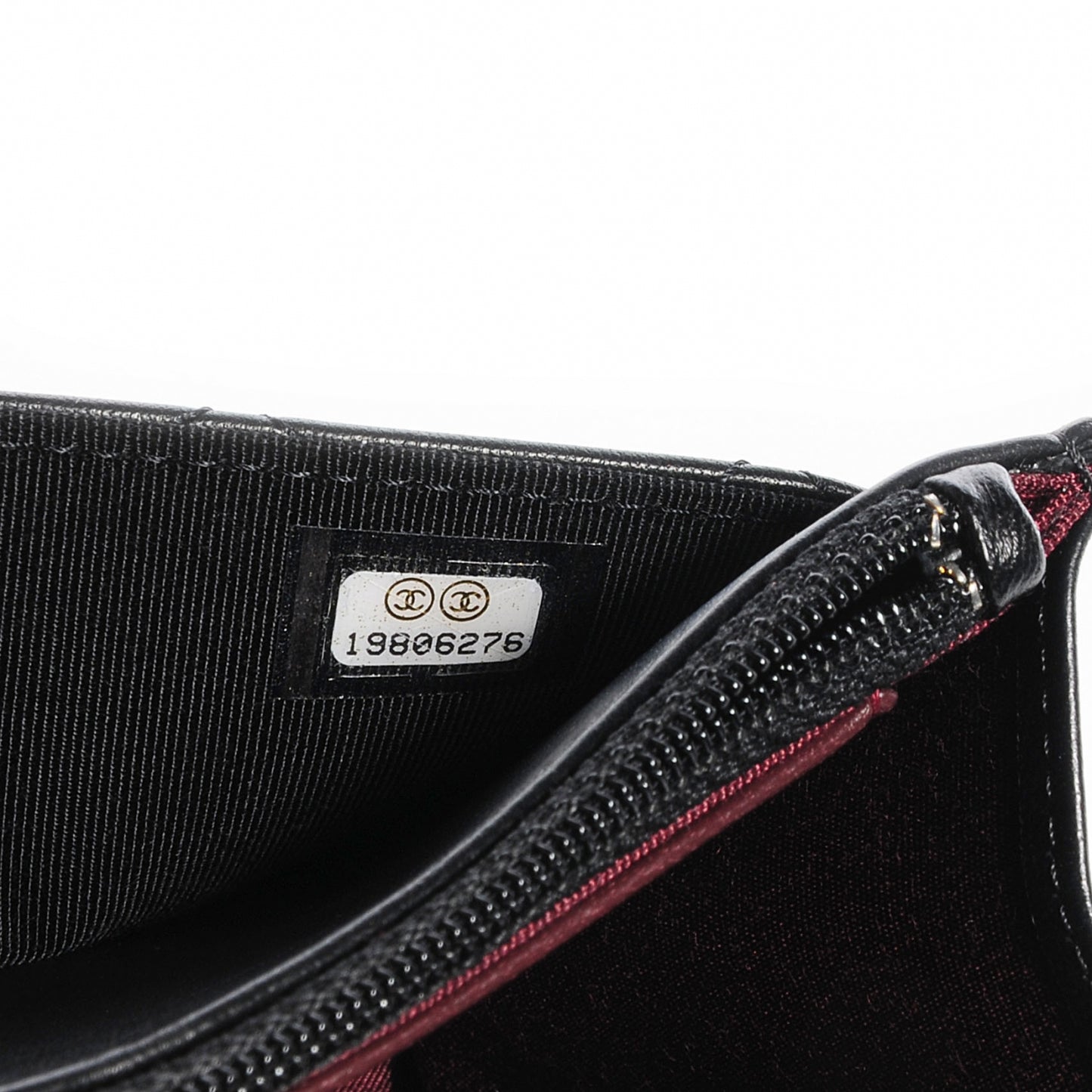 Lambskin Quilted Wallet on Chain WOC Black