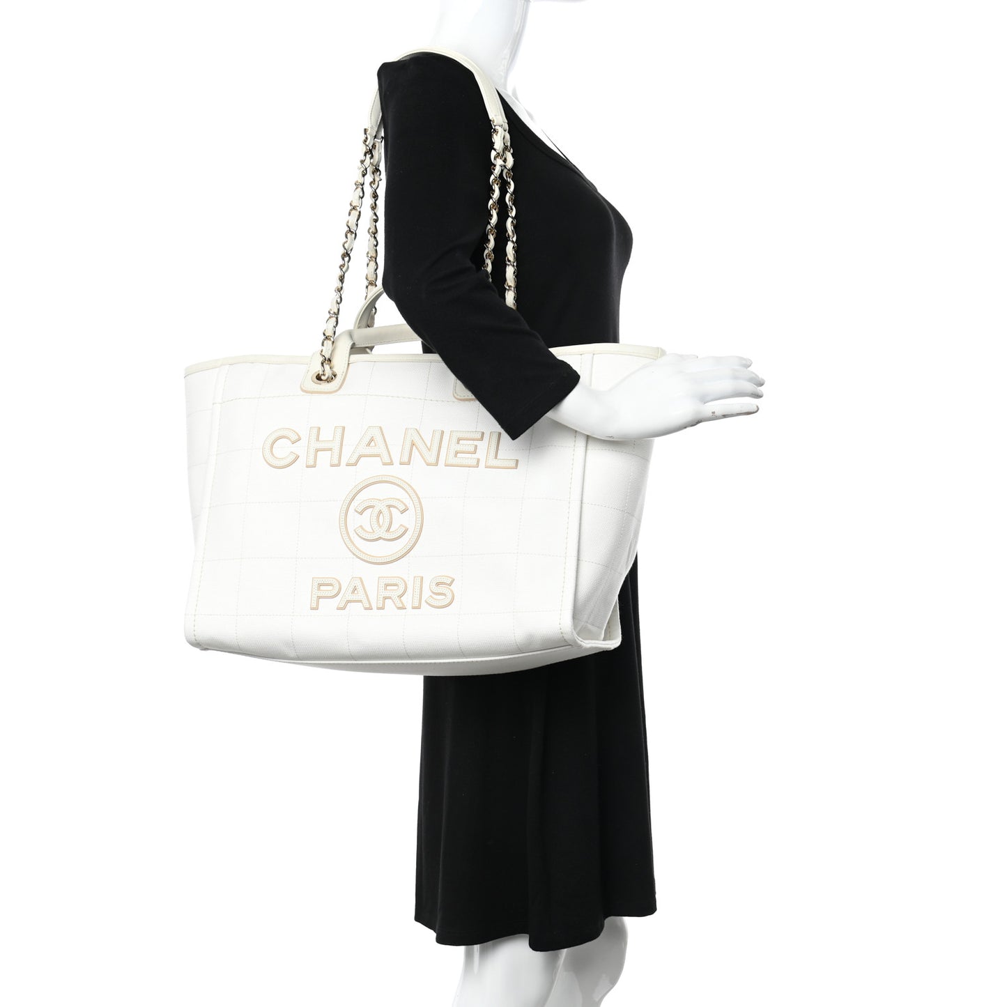 Cotton Medium Deauville Tote White