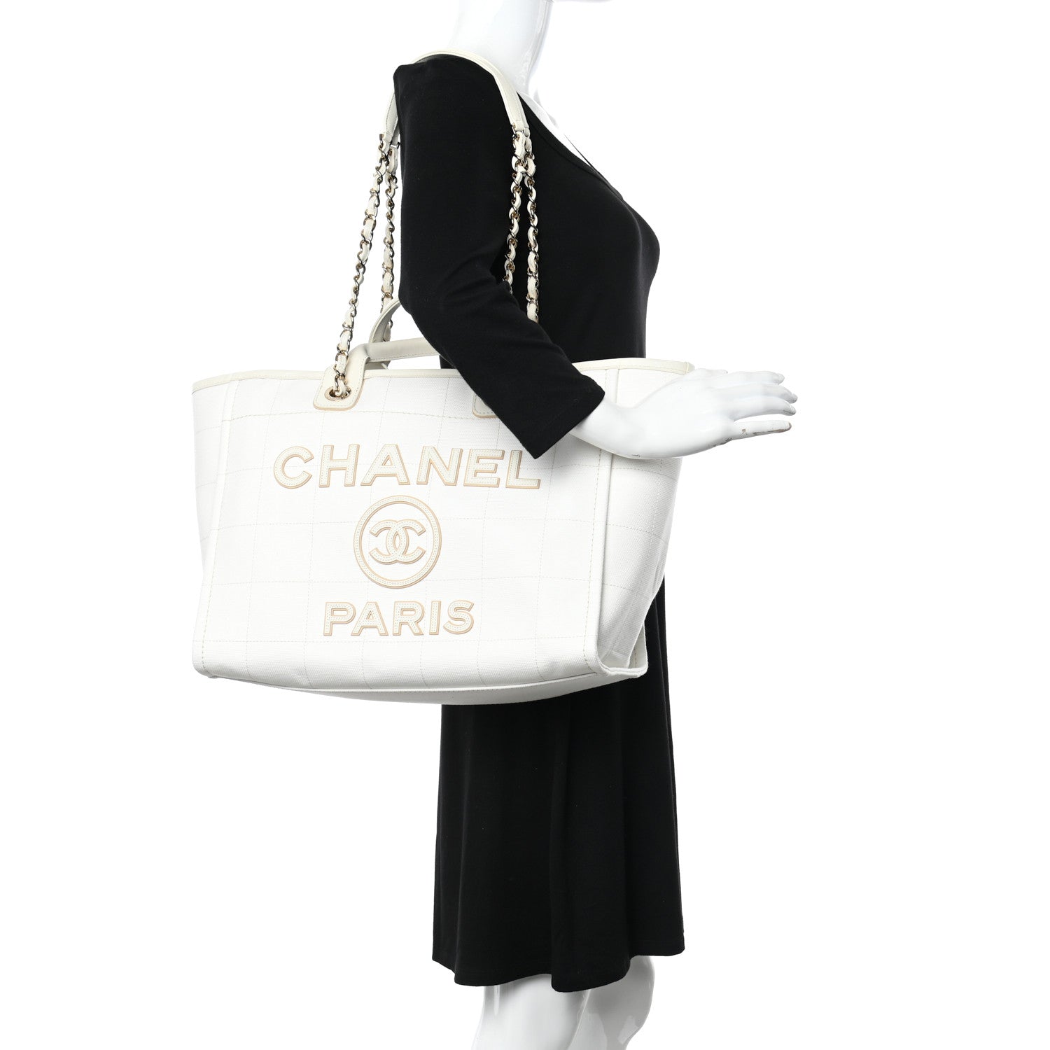 Chanel Cotton Medium Deauville Tote White 2 of 16