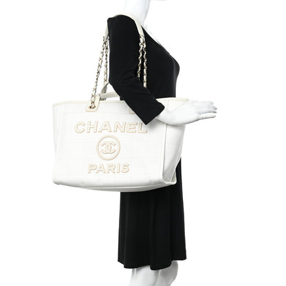 Chanel Cotton Medium Deauville Tote White 2 of 16