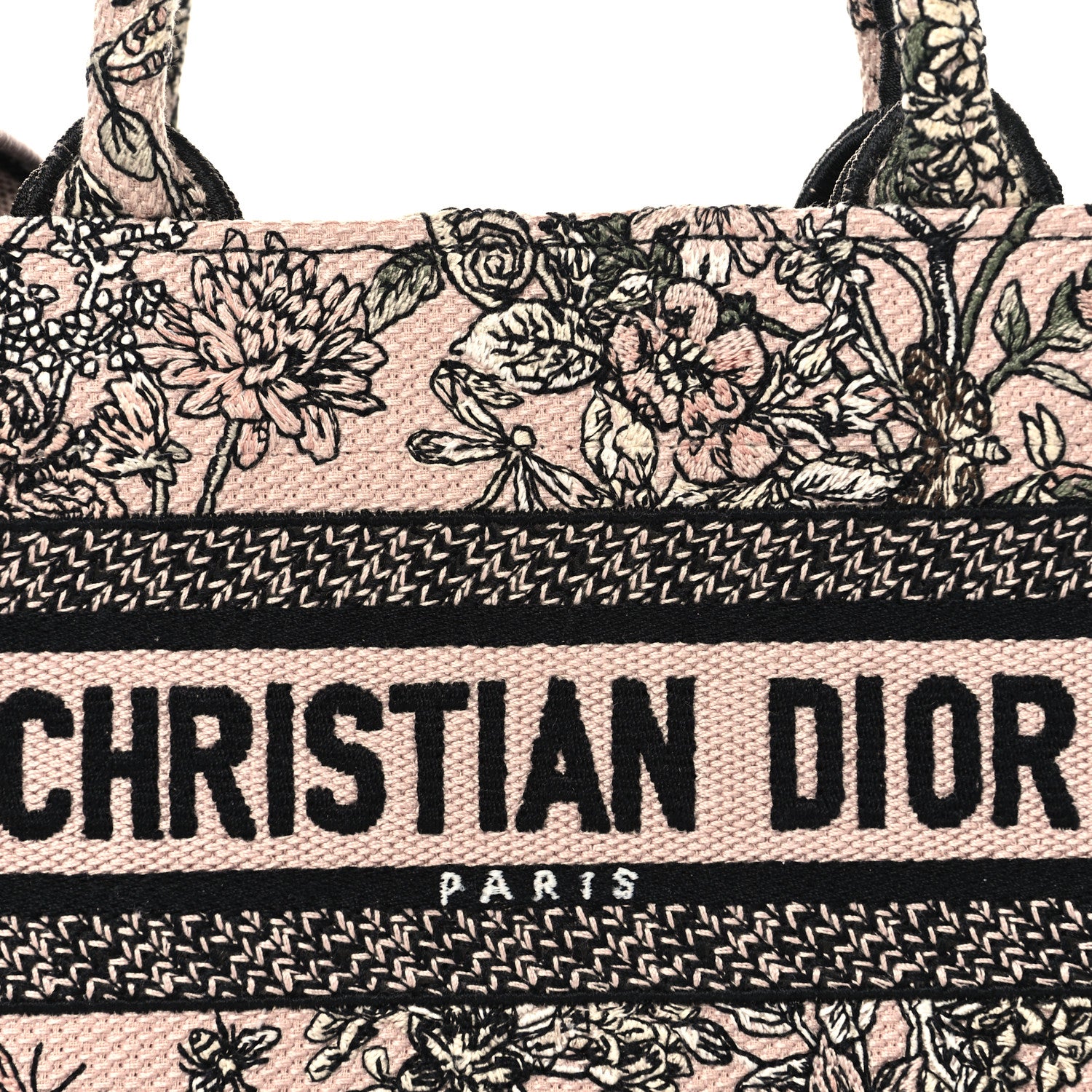 Christian Dior Canvas Embroidered Mini Book Tote With Strap Pink Multicolor 8 of 11