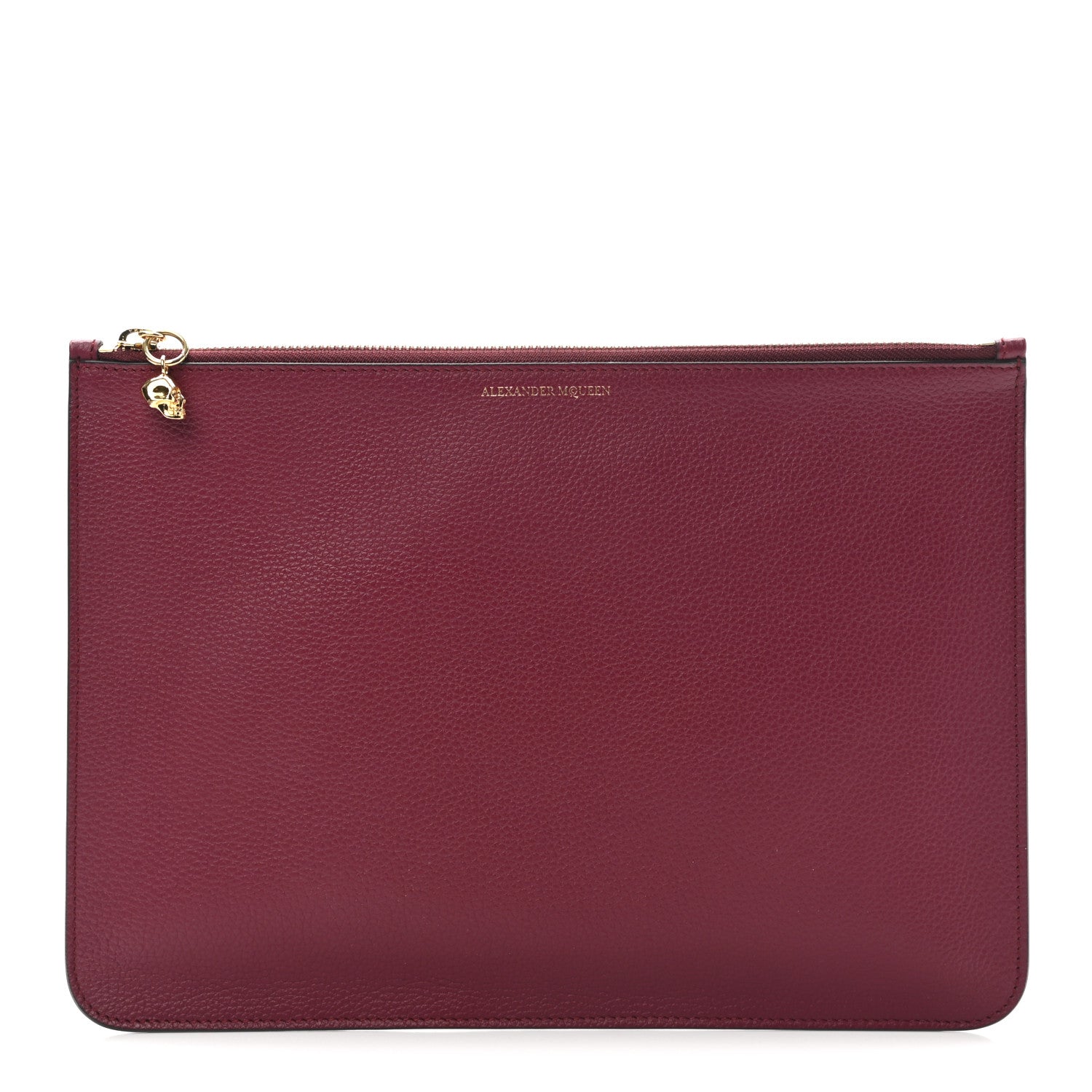 Alexander McQueen Calfskin Skull Zip Pouch Red 1 of 7