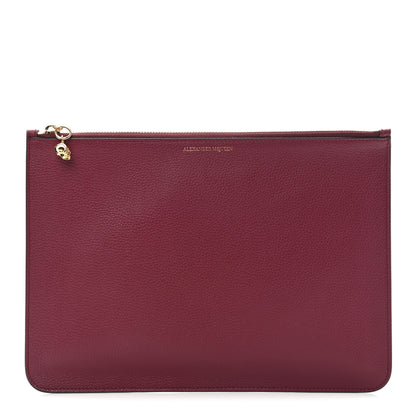 Alexander McQueen Calfskin Skull Zip Pouch Red 1 of 7
