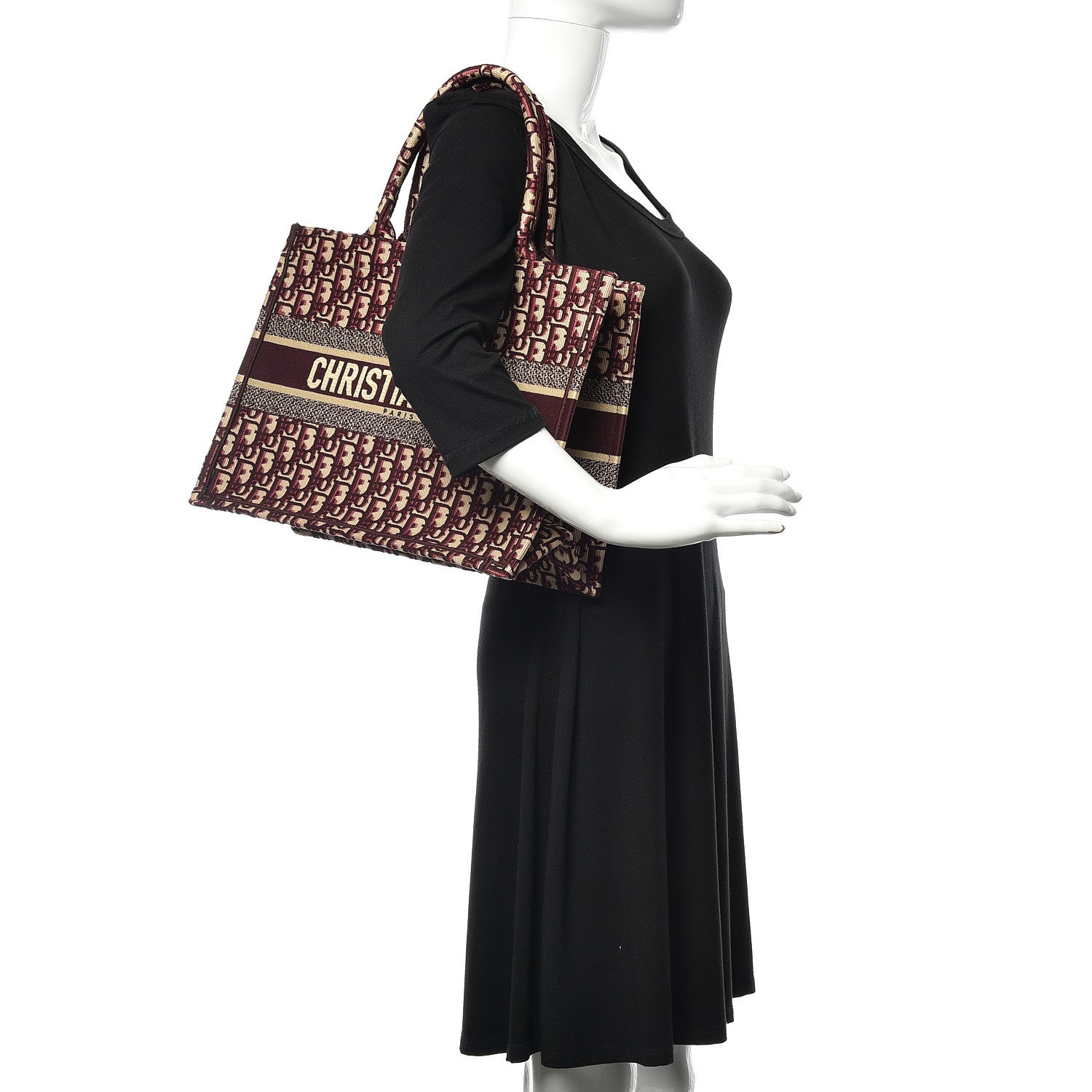 Christian Dior Oblique Medium Book Tote Burgundy Multicolor 2 of 11