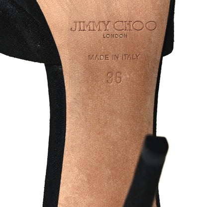 Jimmy Choo Suede Marion 100 Sandals 36 Black 6 of 7