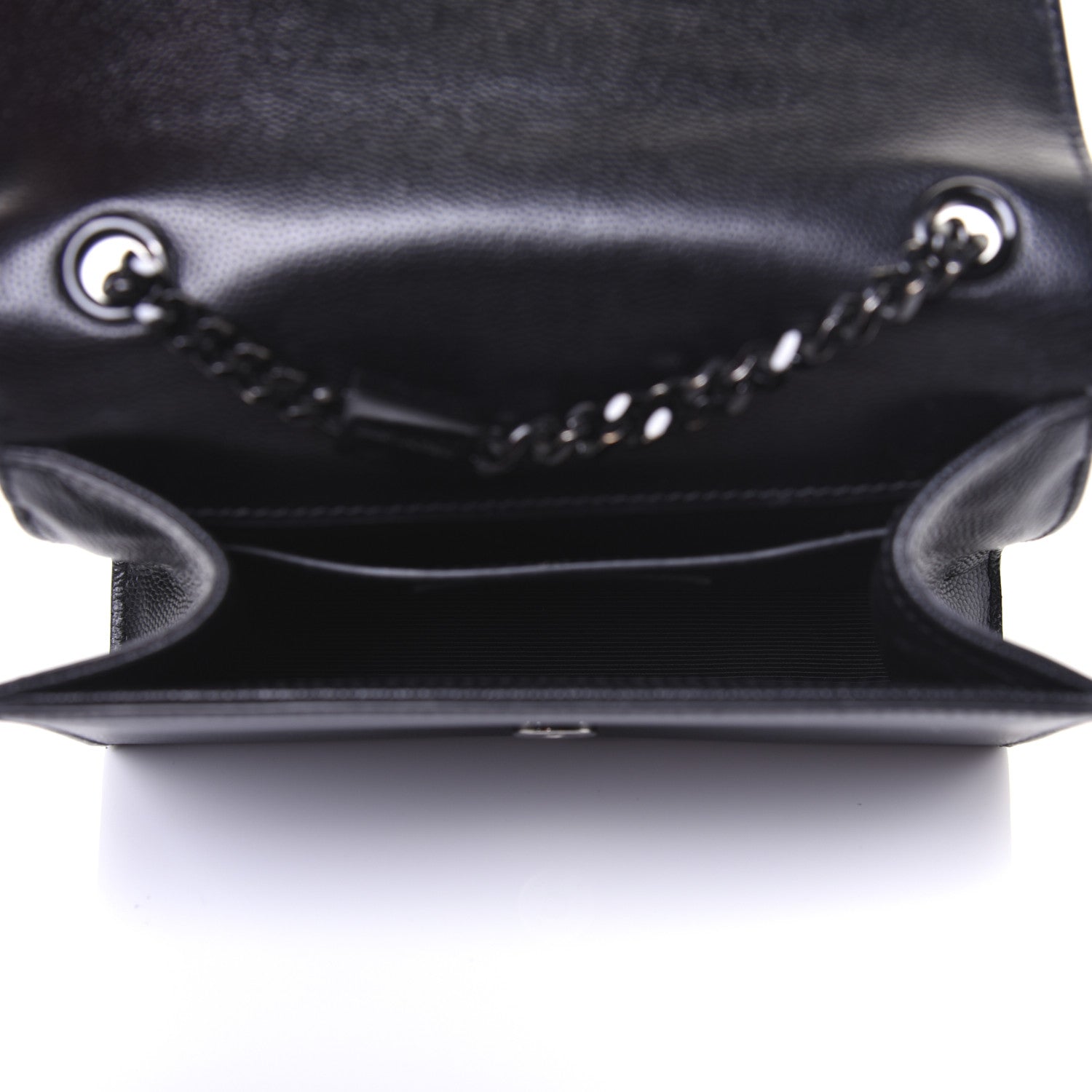 Saint Laurent Grain De Poudre Small Monogram Kate Satchel Black 5 of 14