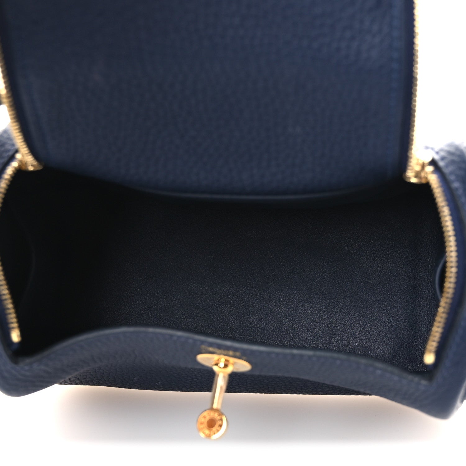 Hermes Taurillon Clemence Mini Lindy 20 Bleu Nuit 5 of 13
