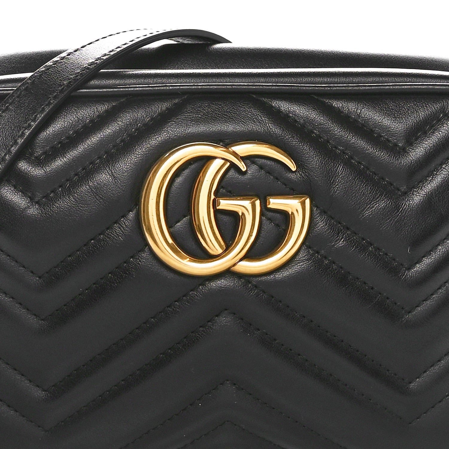 Gucci Calfskin Matelasse Small GG Marmont Chain Shoulder Bag Black 8 of 11