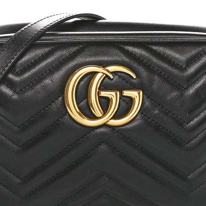 Gucci Calfskin Matelasse Small GG Marmont Chain Shoulder Bag Black 8 of 11