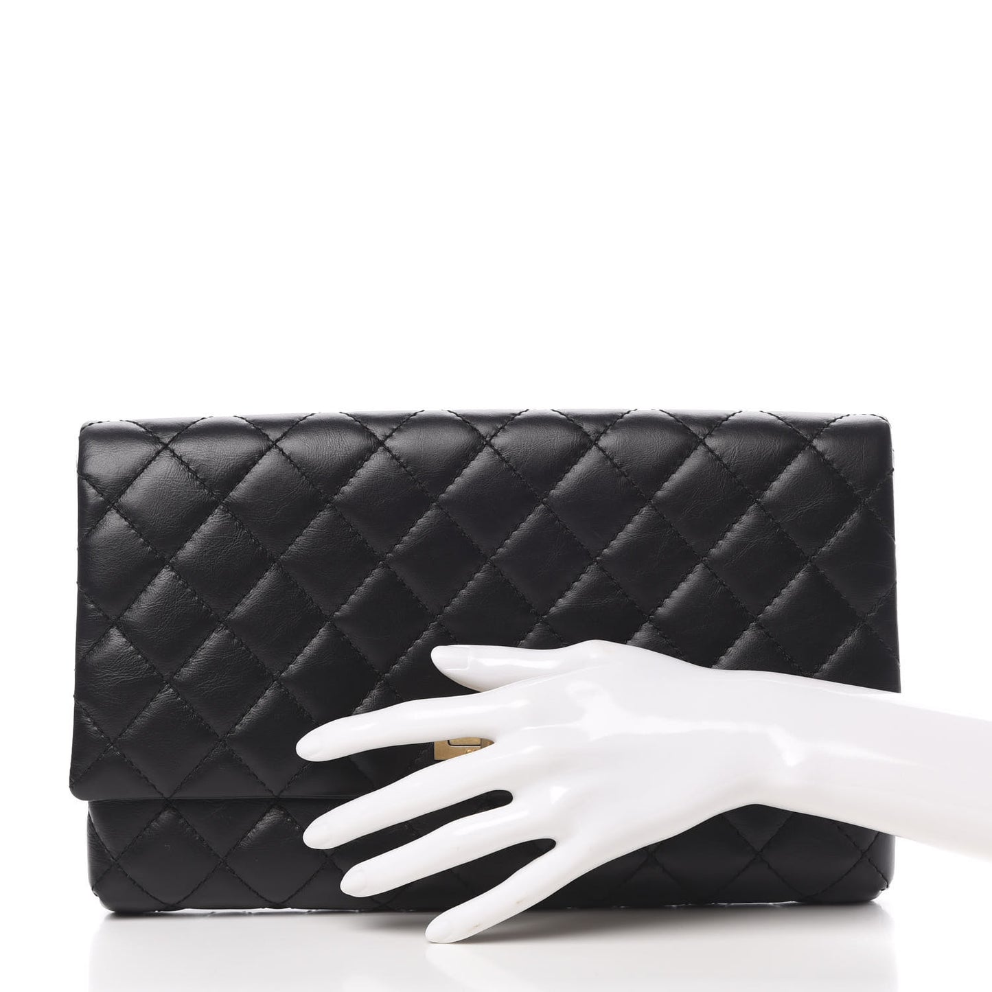 Aged Calfskin Quilted Reissue 2.55 Clutch Black