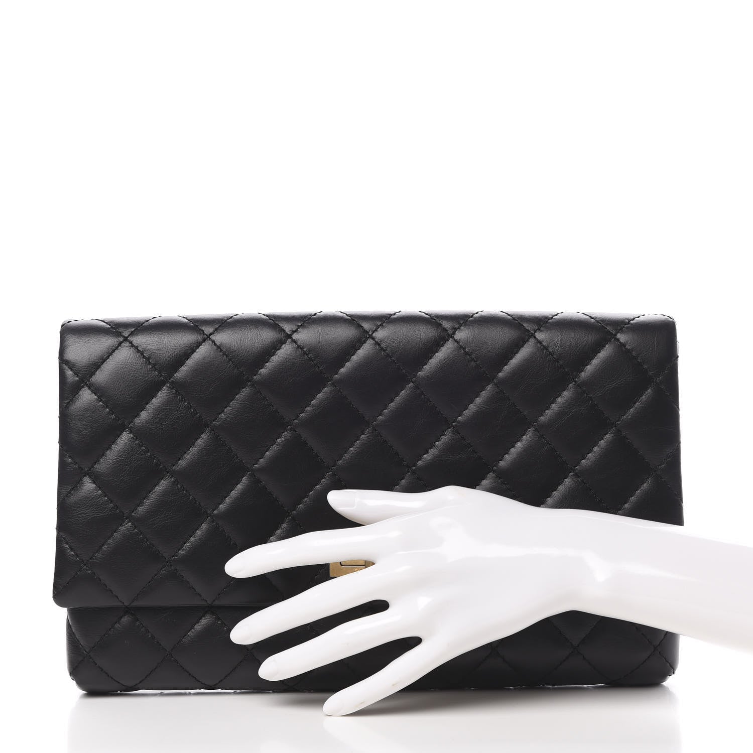 Chanel Aged Calfskin Quilted Reissue 2.55 Clutch Black 2 of 8