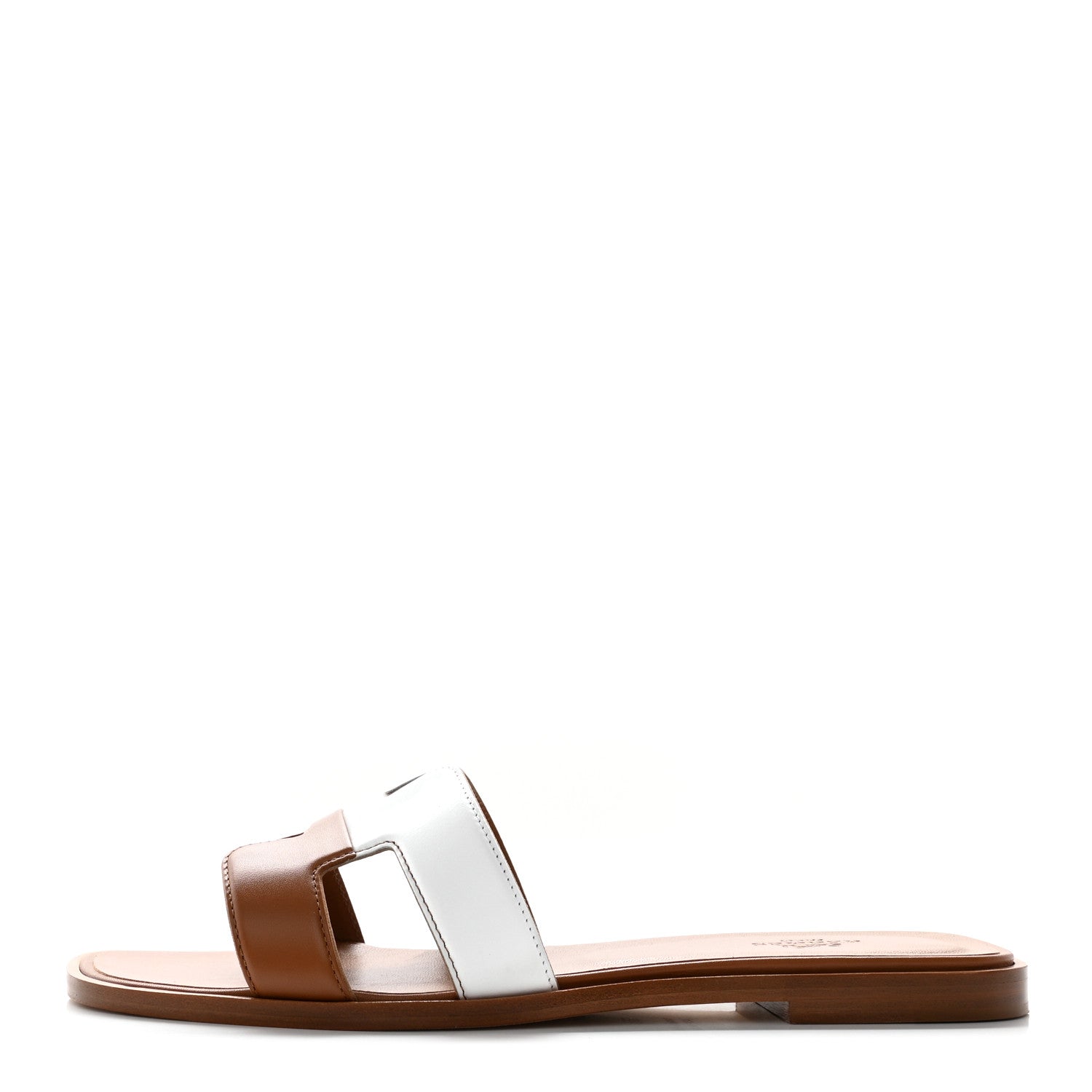 Hermes Box Calfskin Oran Sandals 38 Palissandre White 1 of 11