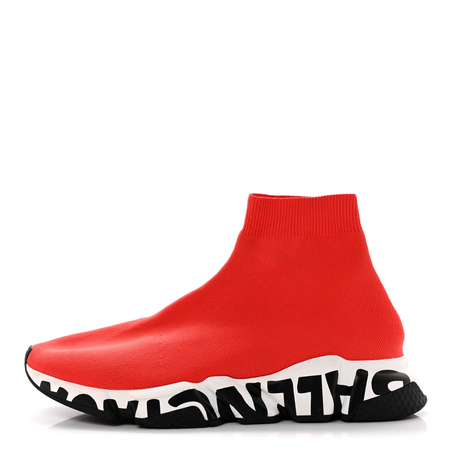 Balenciaga Neoprene Knit Mens Speed Graffiti Sneakers 43 Red White Black 1 of 14