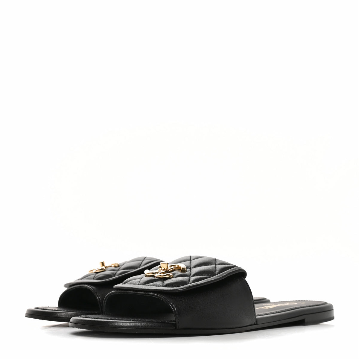 Chanel Lambskin Quilted Turnlock Flat Mules 41 Black 3 of 8