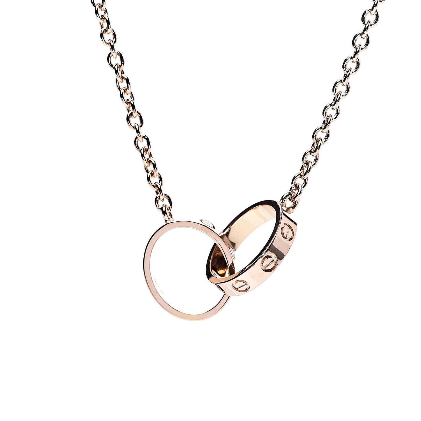 18K Pink Gold Interlocking LOVE Necklace