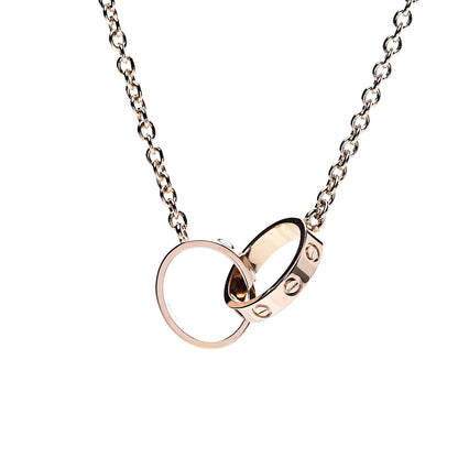 Cartier 18K Pink Gold Interlocking LOVE Necklace 4 of 6