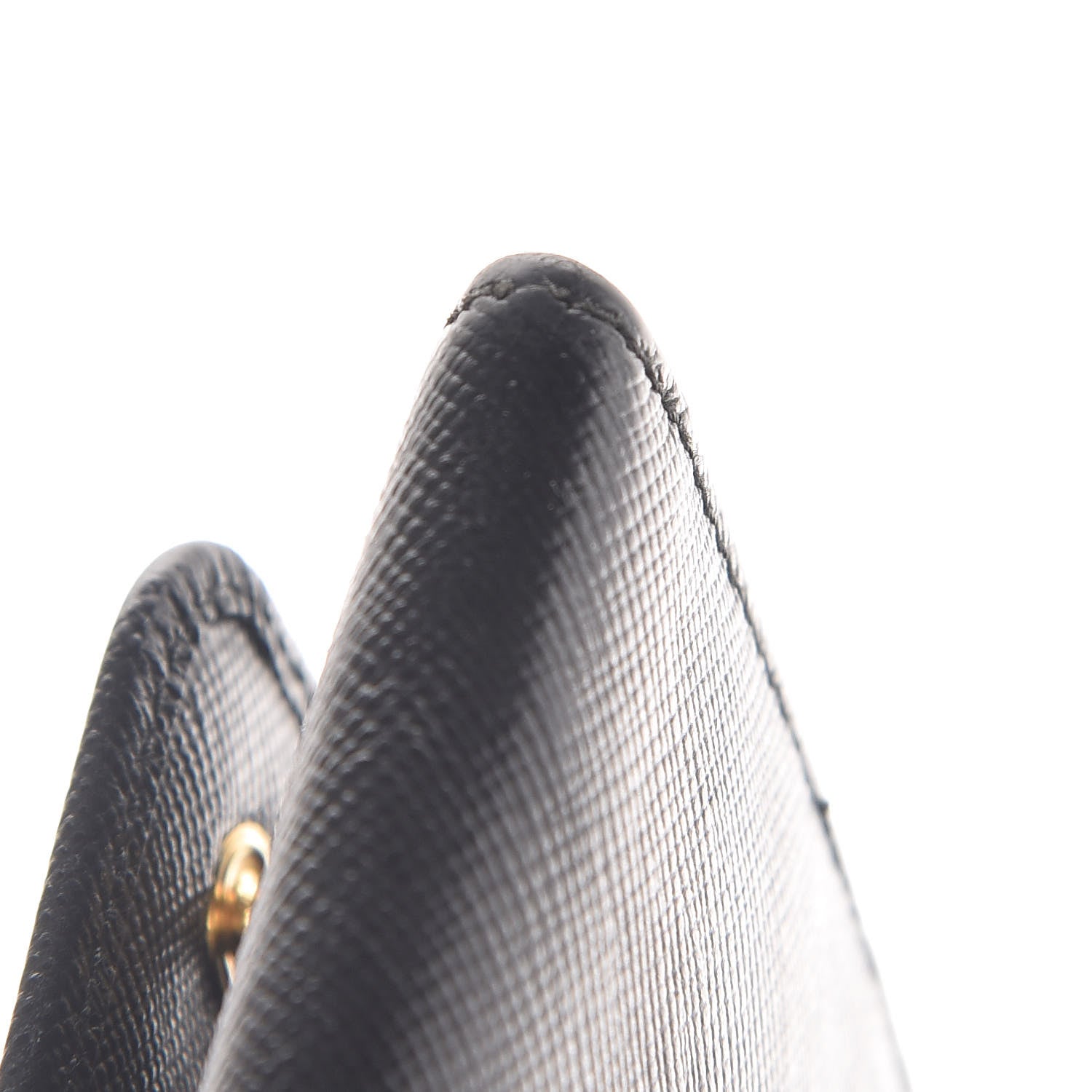 Prada Saffiano Metal Oro Chain Wallet Black 7 of 8