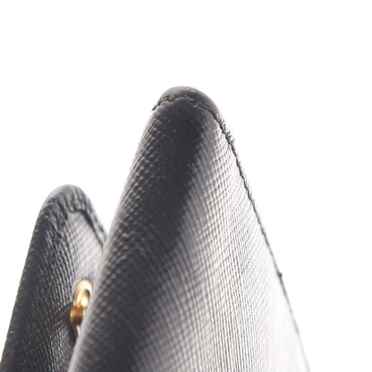 Prada Saffiano Metal Oro Chain Wallet Black 7 of 8
