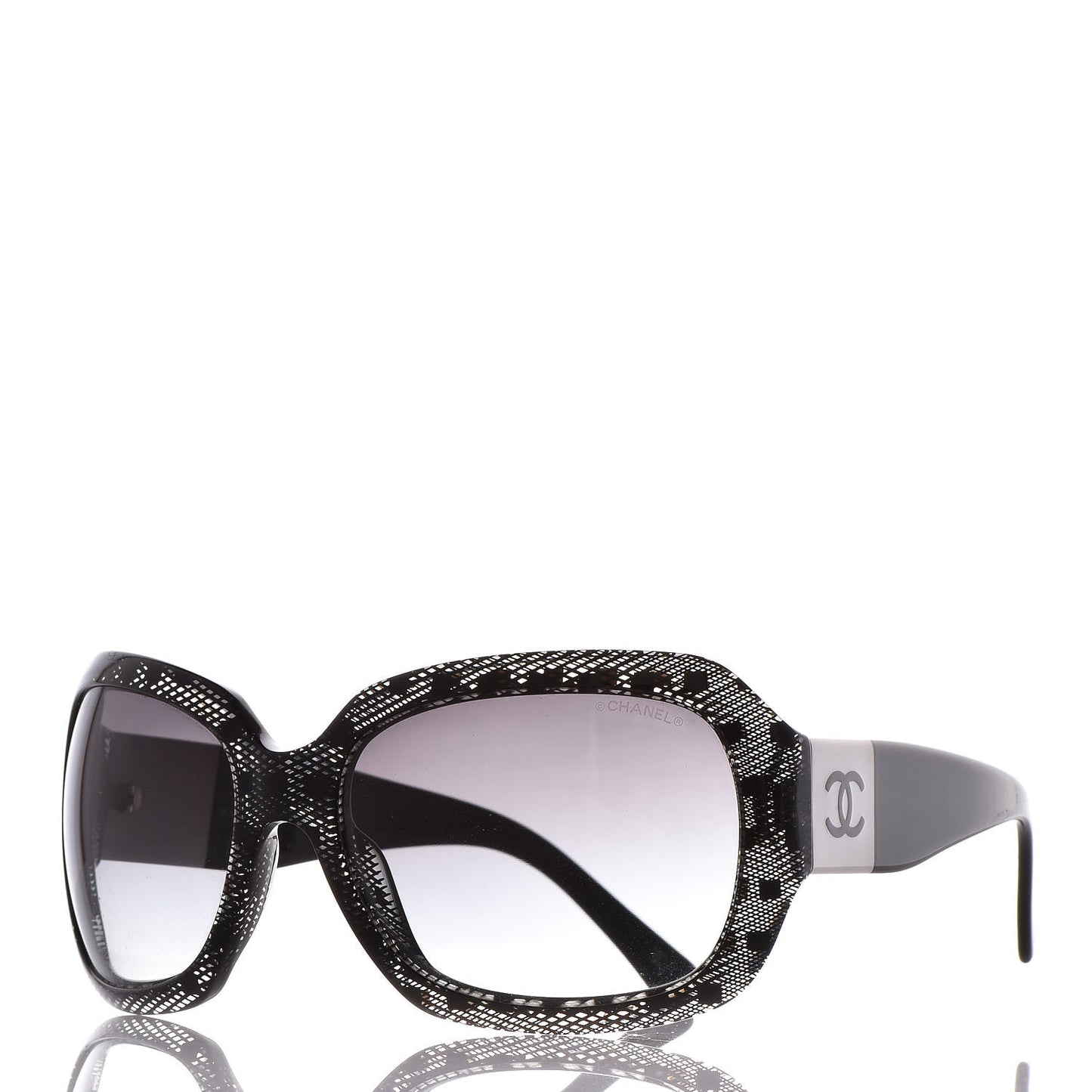 Acetate CC Lace Effect Sunglasses 5146 Black White