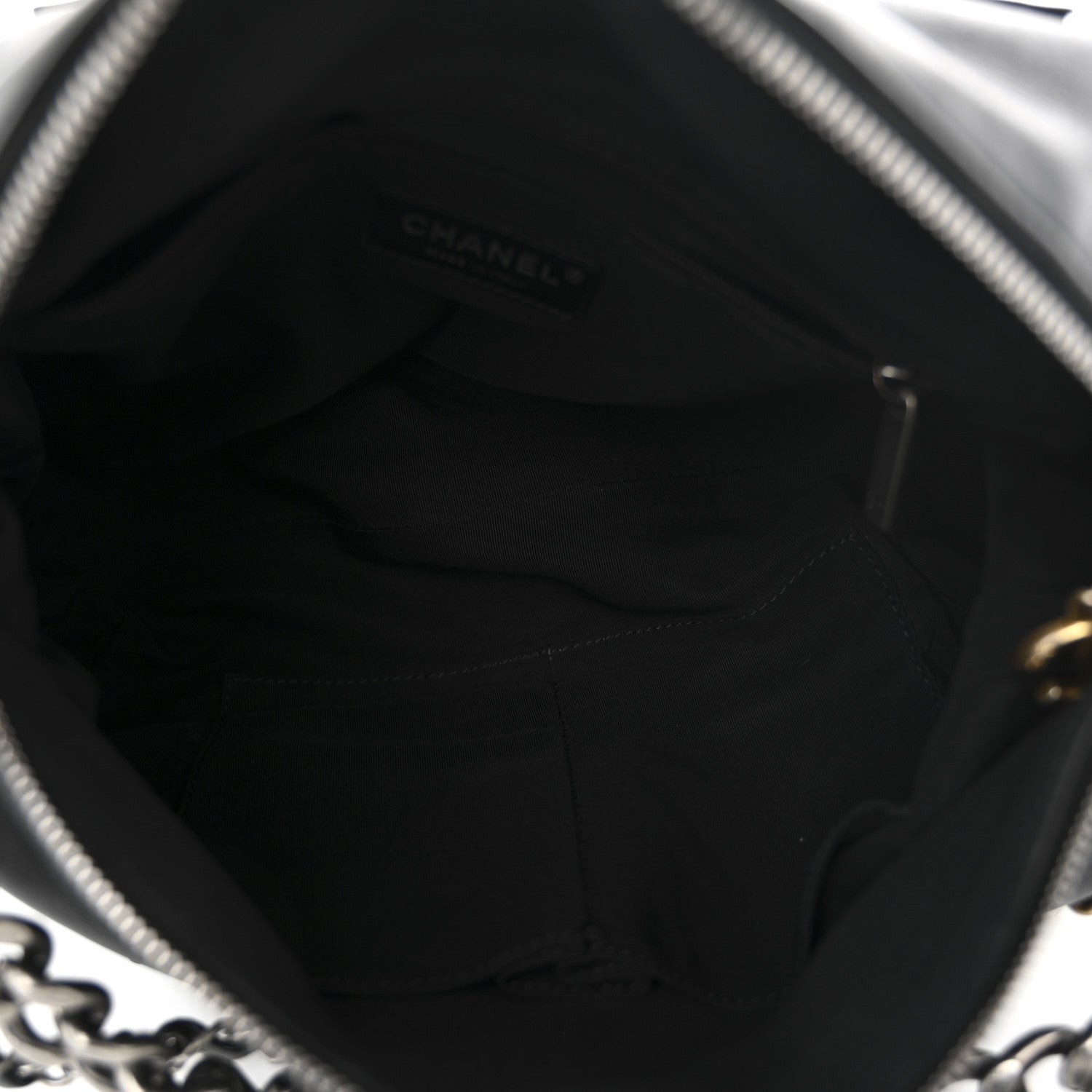 Chanel Calfskin Chain 20s Signature Hobo Black 5 of 10