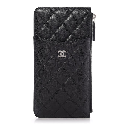 Chanel Caviar Quilted Classic Flat Wallet Pouch Black 1 of 19