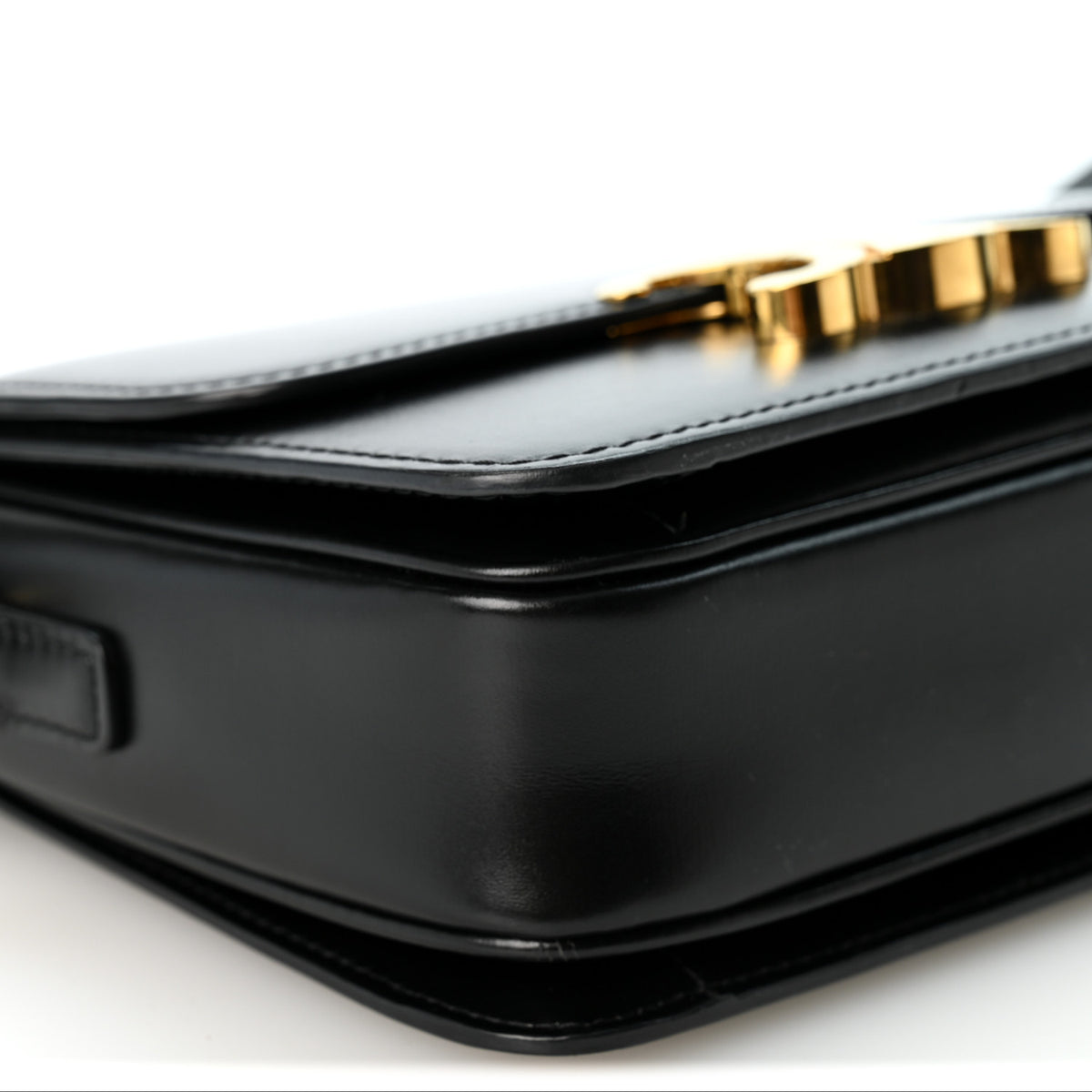 Celine Shiny Calfskin Teen Triomphe Black 9 of 10