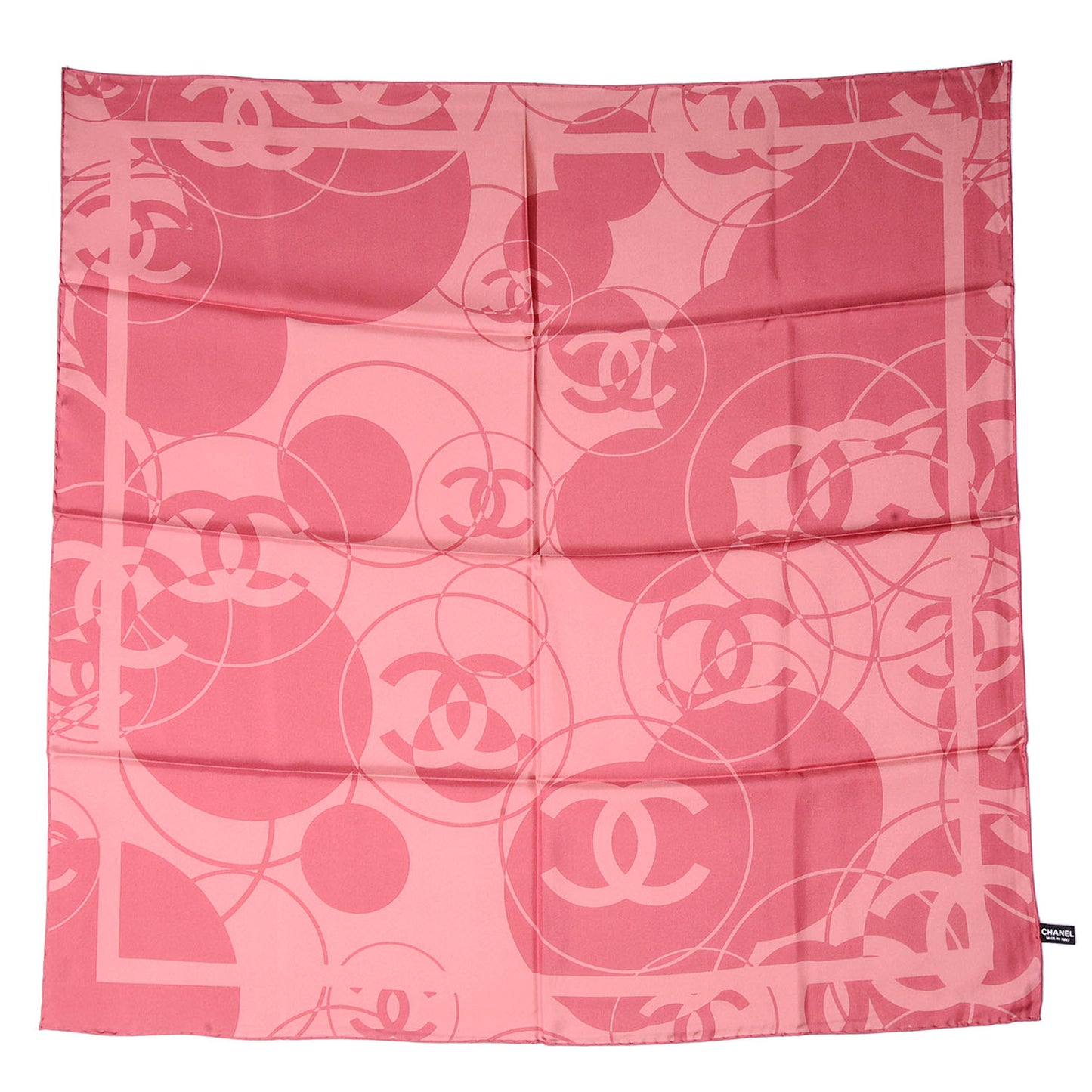 Silk CC Reversible Square Scarf Pink Beige
