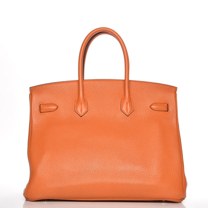 Hermes Taurillon Clemence Birkin 35 Orange 4 of 30
