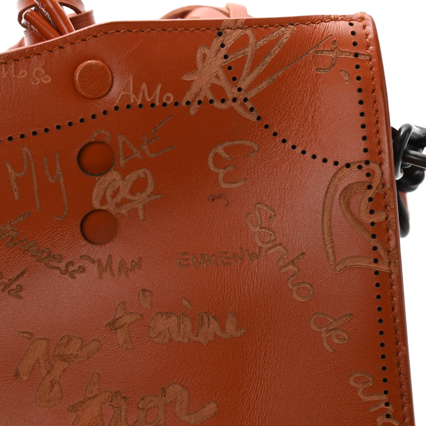 Calfskin Love Perforated Blackout Hardware S City Marron Caramel