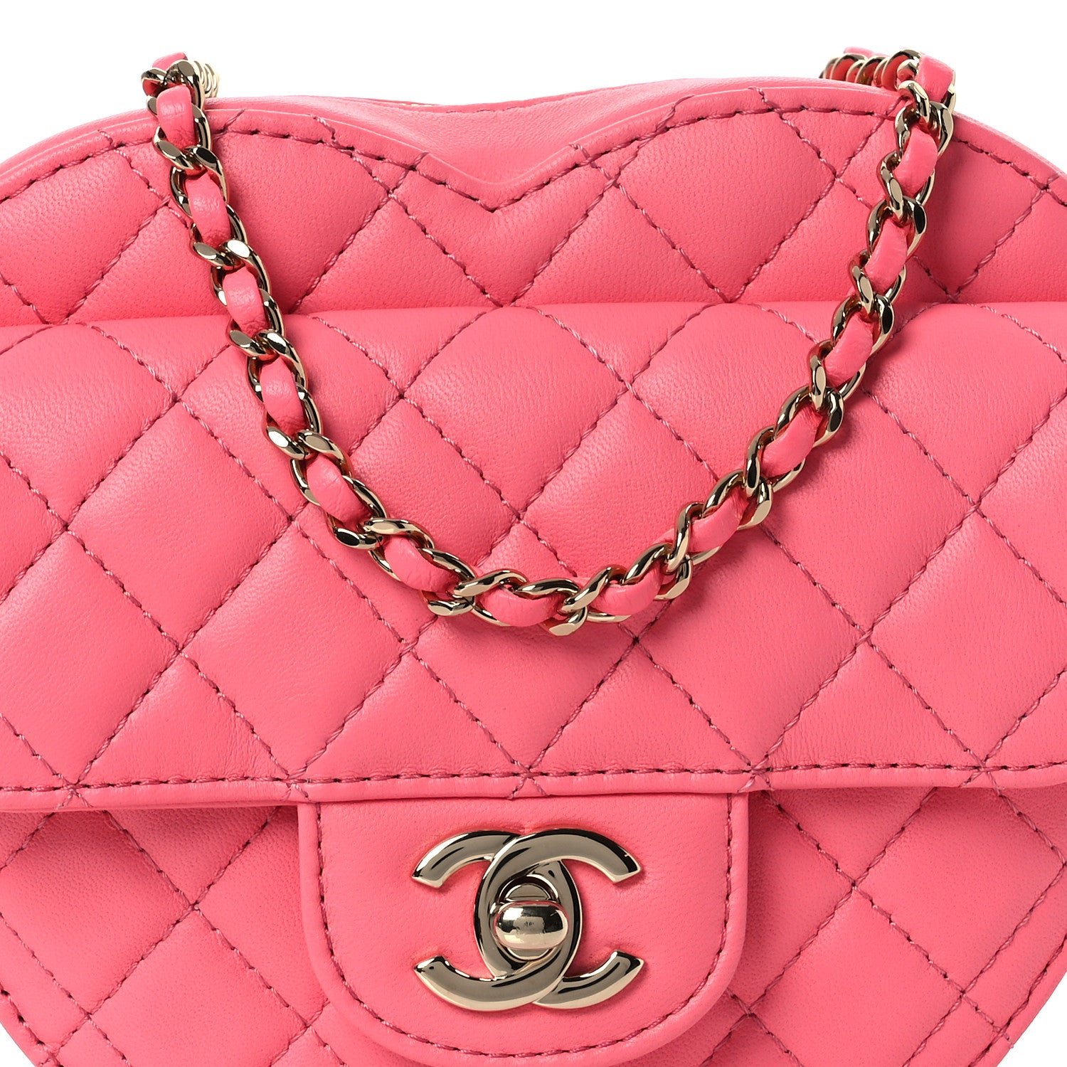 Chanel Lambskin Quilted CC In Love Heart Bag Pink 8 of 11