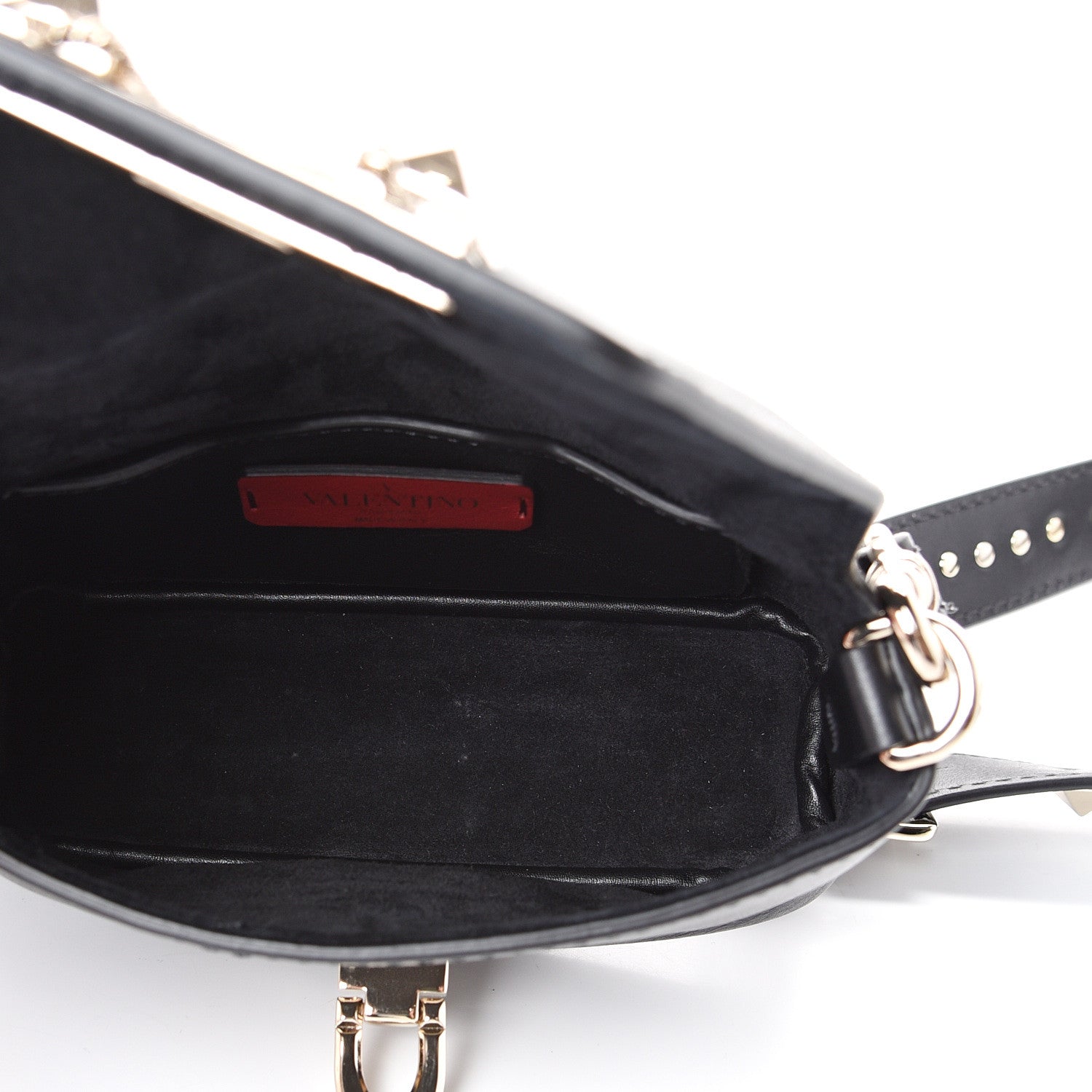 Valentino Garavani Vitello Small Rockstud Demilune Crossbody Bag Black 4 of 14
