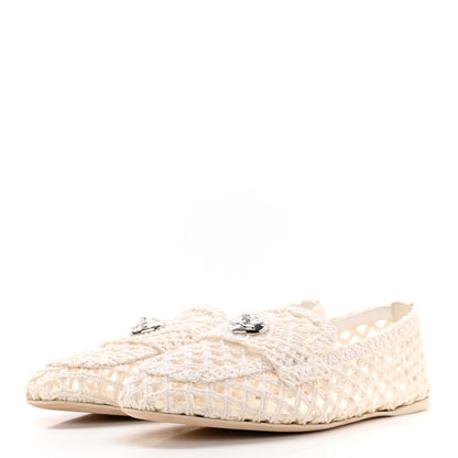 Chanel Raffia Braided CC Mocassin Loafers 41 White 3 of 15