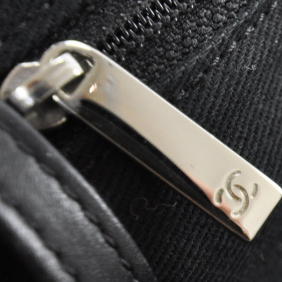Lambskin Expandable Stitched Frame Top Bag Black