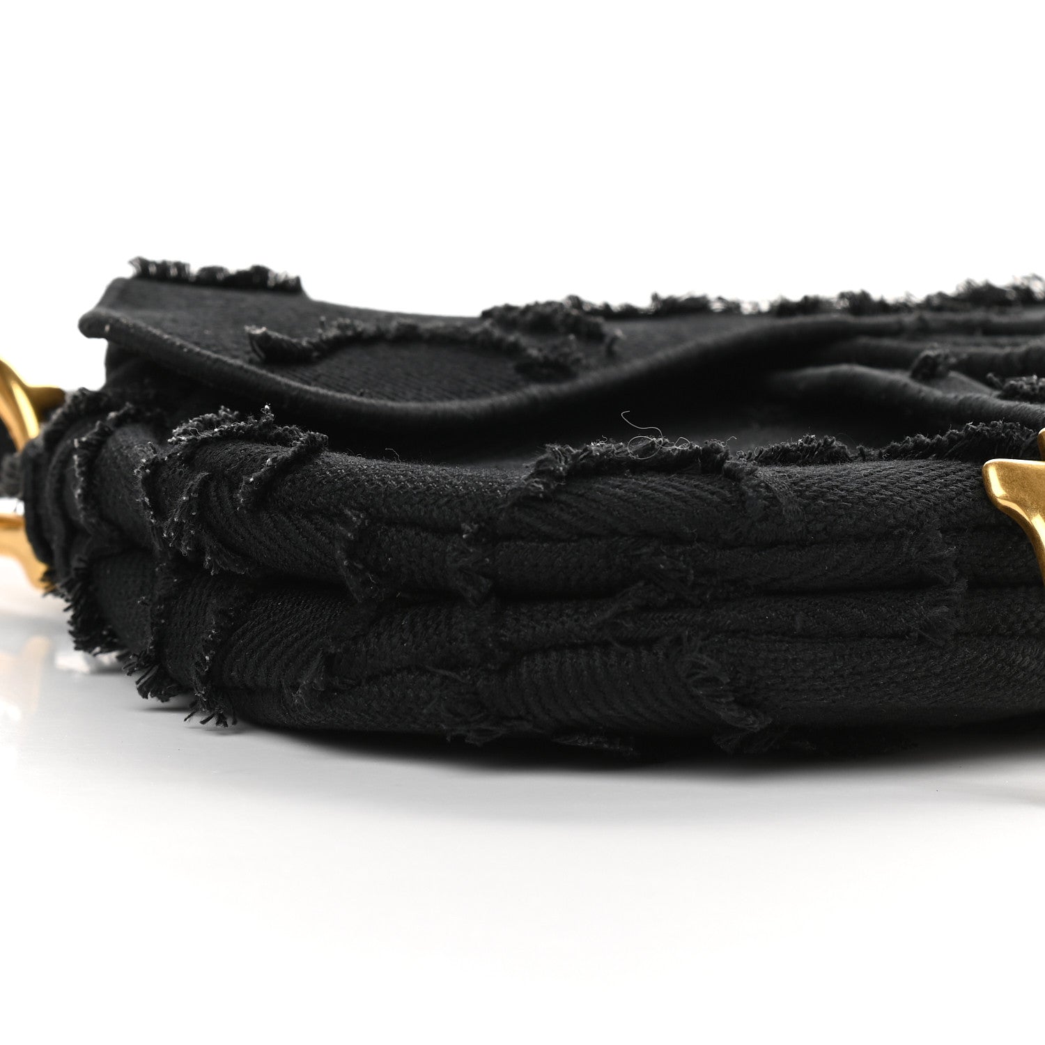 Christian Dior Canvas Embroidered Camouflage Saddle Bag Black 8 of 9