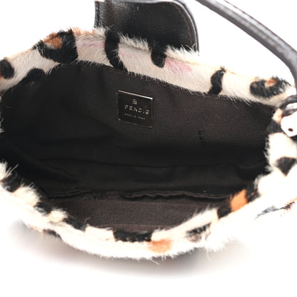 Fendi Calf Hair Leopard Print Croissant White Brown 4 of 6