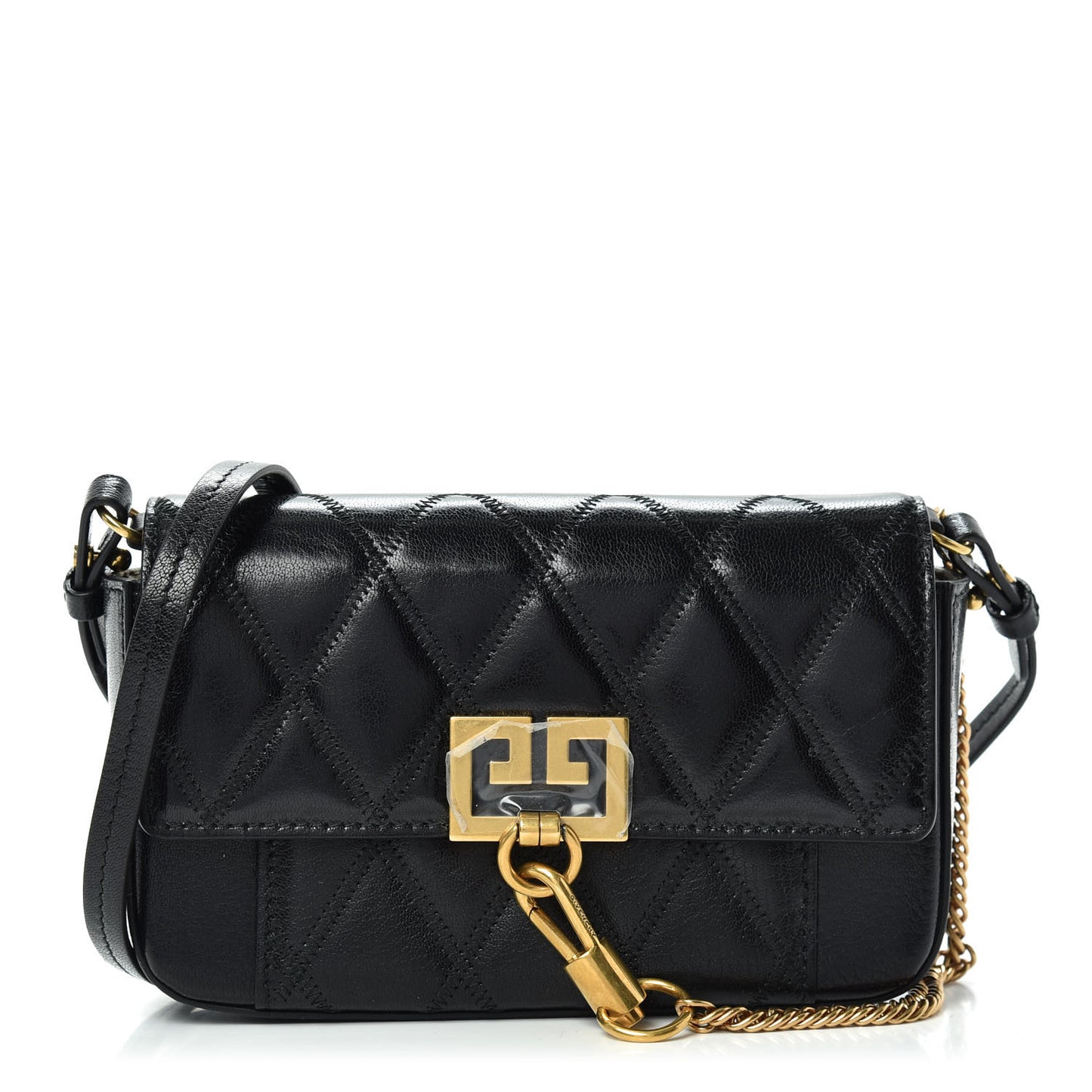 Goatskin Quilted GV3 Mini Pocket Convertible Bag Black