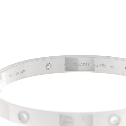 Cartier 18K White Gold 4 Diamond LOVE Bracelet 18 3 of 7