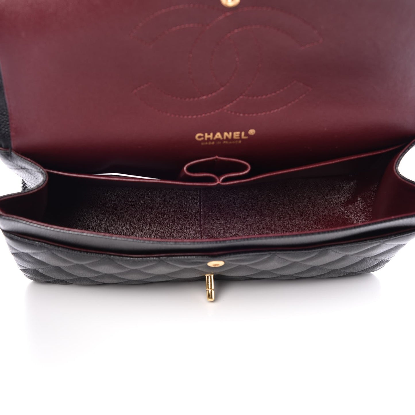 Caviar Quilted Jumbo Double Flap Black
