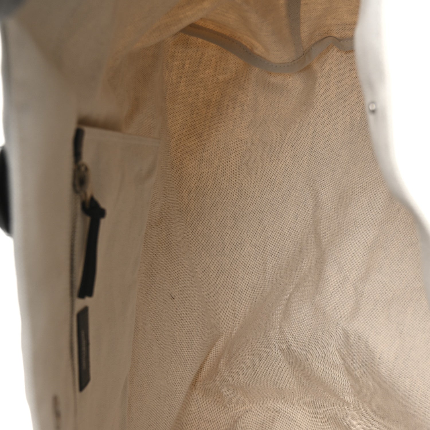 Saint Laurent Linen Calfskin Rive Gauche Maxi Tote Grege et Noir 4 of 9