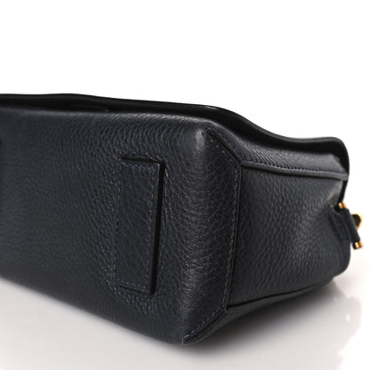 Lanvin Grained Calfskin Box Messenger Bag Navy 8 of 8