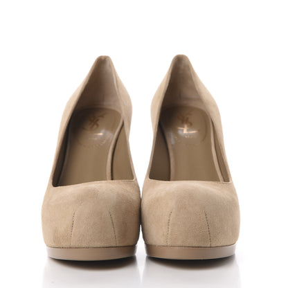 Saint Laurent Suede Tribtoo 105 Platform Pumps 36.5 Beige 3 of 11