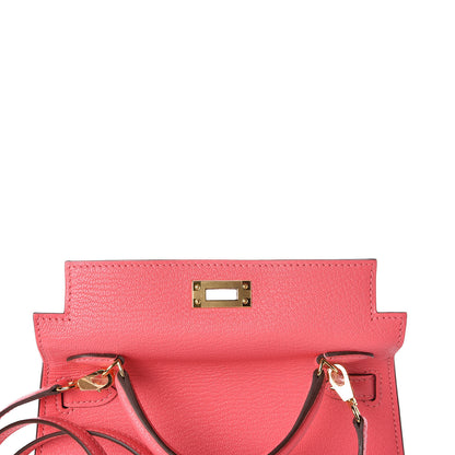 Hermes Chevre Mysore Mini Kelly Sellier 20 Rose Lipstick 19 of 29